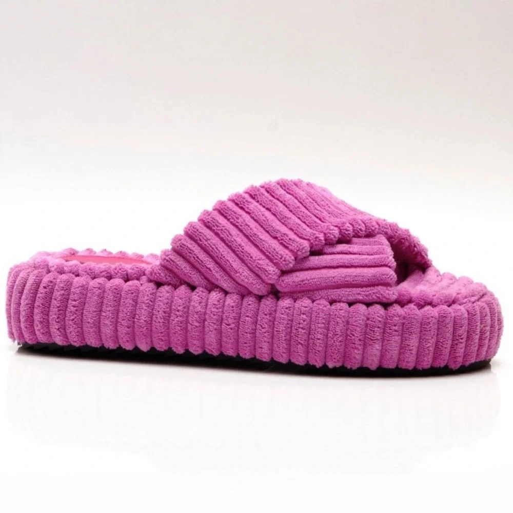 Free People Two Days In Ibiza Terry Slides Orchid 6 - Picture 13 of 16